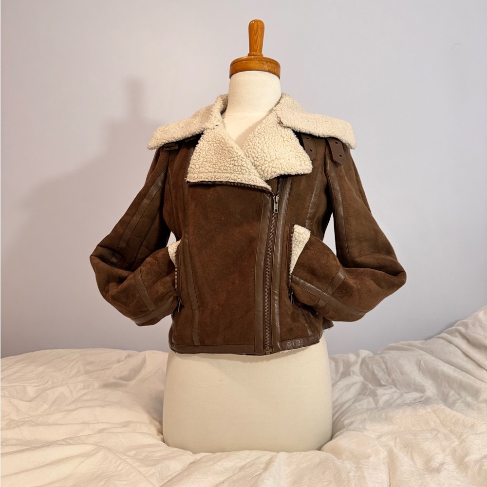 Brown Shearling Women's Jacket (faux)